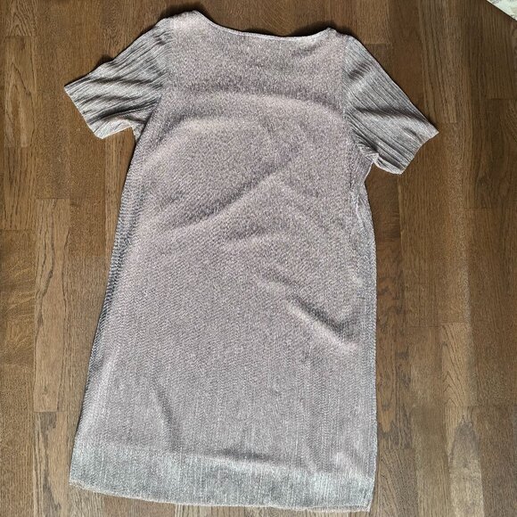 Oak & Fort Metallic Pink Sparkly Dress - Size Large - Picture 7 of 11